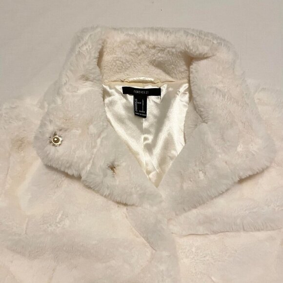 Forever 21 Faux Fur Jacket Womens Size Large - Picture 4 of 15